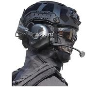 PERTID Ensemble De Casque Airsoft, Casque PJ Paintball Airsoft avec Lunettes Anti-Buée, Écouteurs Tactiques Masques pour La Chasse Protection Au Paintball Équipement De Protection