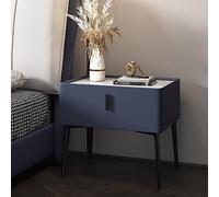 PERTID Rocktop Slab Simplely Table de Nuit Cabinet, Tables de Chevet pour Salon avec Tiroirs, Meuble Chambre en Cuir Moderne (Color : Blue, Size : A)