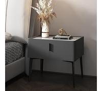 PERTID Rocktop Slab Simplely Table de Nuit Cabinet, Tables de Chevet pour Salon avec Tiroirs, Meuble Chambre en Cuir Moderne (Color : Dark Gray, Size : C)