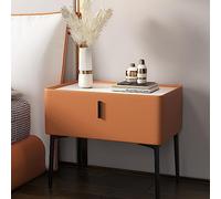 PERTID Rocktop Slab Simplely Table de Nuit Cabinet, Tables de Chevet pour Salon avec Tiroirs, Meuble Chambre en Cuir Moderne (Color : Orange, Size : A)