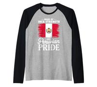Peru Flag Péruvien Girl Amérique du Sud Country Manche Raglan