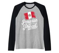 Peru Flag Péruvien Girl Amérique du Sud Country Manche Raglan