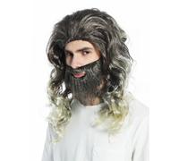 Perücke Bart Set Brun Blond Mêlé Prophète Jésus Moïse Ermite Hipster