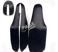 Perücke für Cos-Perücke, schwarzes langes glattes Haar, Mittelpunktkostüm Anime, der gleiche Stil der Unisex-Cosplay-Kostümperücke Farbe: PL-662 Mittelpunkt 150CM