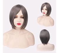 Perücke für Cosplay Perücke kurze Haare verdicktes Gesicht geschlossenes Gesicht kurze Haare Farbe Bobo Kopfbedeckung Farbe: 3021-02 / dunkelgrau