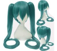 Perücke für Karneval Nachtleben CluI Party Dress Up Perücke Miku Senbon Sakura Hatsune Snow Hatsune Sakura Hatsune Albino Hatsune Kamomori Sanae Cosplay Perücke Farbe: Cy120-15 (Dunkelgrün)