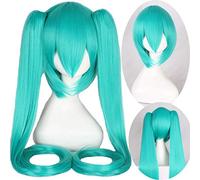 Perücke für Karneval Nachtleben CluI Party Dress Up Perücke Miku Senbon Sakura Hatsune Snow Hatsune Sakura Hatsune Albino Hatsune Kamomori Sanae Cosplay Perücke Farbe:Cy120-11 (Hellgrün)