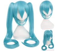 Perücke für Karneval Nachtleben CluI Party Dress Up Perücke Miku Senbon Sakura Hatsune Snow Hatsune Sakura Hatsune Albino Hatsune Kamomori Sanae Cosplay Perücke Farbe:Cy120-23 (helle Wasserfarbe)