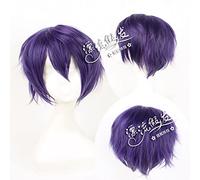 Perücke für Karneval, Nachtleben, CluI, Party, Verkleidung, Perücke, Farbverlauf, Lila, umgekehrt, gelockt, kurzes Haar, Msn/Cosplay-Perücke, Anime-Perücke, Fq001A-2