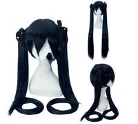 Perücke für VOCALOID Hatsune Miku-Serie Tiger Mouth Clip Multicolor Doppel-Pferdeschwanz Anime Perücke Farbe: Schwarz und Blau Strap Hatsune (2)