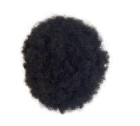 Perücke Herren Perruque de cheveux humains afro bouclés Remy for homme, postiche de 15 cm, peau fine, base en PU de 0,04 à 0,06 mm, couleur naturelle Herren Perücken(8"x10")