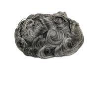 Perücke Herren Postiche en cheveux humains for hommes avec peau fine en PU, système de remplacement de postiches ondulés de 30 mm for unités de prothèses capillaires for hommes Herren Perücken(Gary,7"