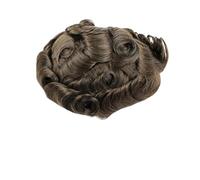 Perücke Herren Postiche en cheveux humains for hommes avec peau fine en PU, système de remplacement de postiches ondulés de 30 mm for unités de prothèses capillaires for hommes Herren Perücken(Light b