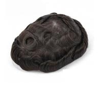 Perücke Herren Postiche en PU for homme, cheveux humains, système de remplacement par injection de 0,12 à 0,14 mm, prothèse capillaire for homme Herren Perücken(#2,7x9)