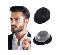 Perücke Herren Postiche for homme, densité 130%, cheveux naturels, 17,8 x 23,8 cm, postiche respirant en dentelle avec contour en PU Herren Perücken