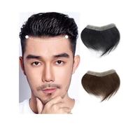 Perücke Herren Postiche frontal en PU 16 x 2 cm for homme, prothèse capillaire, postiche en cheveux humains, peau fine Herren Perücken(Natural Black)