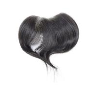 Perücke Herren Postiche homme droit marron de 0,06 mm avec ligne frontale en V for homme, cheveux humains de 16 cm, peau ultra fine, prothèse capillaire en PU for homme Herren Perücken(16x1.8cm,Jet bl