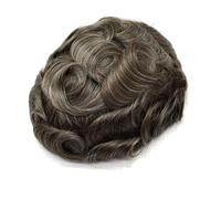 Perücke Herren Postiche mono fin à ligne de cheveux naturelle for hommes, système de remplacement de cheveux humains avec prothèse capillaire en NPU, perruques masculines Herren Perücken(#420,6x8)