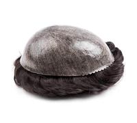 Perücke Herren Système de remplacement for postiche for homme, peau fine, injection PU, base entièrement en polyuréthane, cheveux humains indiens Herren Perücken(6x9)