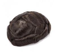 Perücke Herren Toupet for homme en dentelle suisse souple et complète, système de remplacement de cheveux humains, ligne de cheveux naturelle, postiche ondulé respirant for homme Herren Perücken(6"x8"