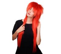 Perruque des 80’s, rouge, Glam Rock, longue, 9666-137