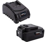 PERUN Batterie et Chargeur 20 V 4,0 Ah - Compatible avec Tous Les Outils de Jardin et électriques Allen Yard Force & PowerG 20 V - Batterie de Rechange Li-ION avec Affichage numérique LED et Chargeur