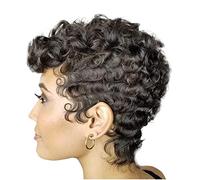 Peruque Wig Court Bouclés Noir Mignon Perruque Ondes Perruques Pour Les Femmes Afro-Américaines Cheveux Perruques Synthétiques Perruque Deguisement