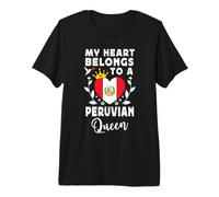 Peruvian Queen Peruvian Wife Girlfriend Peru Flag T-Shirt Haut de Gamme
