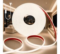 PERVADEO Ruban LED 220V COB 10M Blanc Naturel 4000K Bande LED Extérieur Flexible Etanche IP65 Imperméable Découpable Autocollant Bande LED 320LEDs/M pour Chambre, Piscine