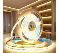 PERVADEO Ruban LED COB 12V, 10M bande LED COB Blanc Chaud 3000K Découpable Flexible 320LED/M, CRI>90, pour Chambre, Décoration de la Maison (Sans Alimentation)