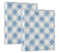 Pervenche Vichy Carnets de cahiers avec poches intérieures 1 lot de 3,8 cm Esthétique Fournitures de bureau Peut contenir 200 feuilles