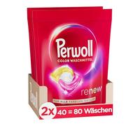 Perwoll Renew Caps Color Lessive 80 (2 x 40 lavages) Tout-en-1 Lessive Caps nettoient en douceur et renouvellent les couleurs et les fibres pour tous les textiles de couleur, avec technologie Triple