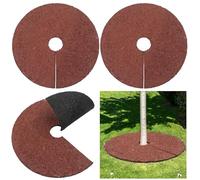 Peryiter Lot de 3 tapis de paillage double face en caoutchouc robuste pour protéger les mauvaises herbes, les racines rondes et réversibles pour éviter les mauvaises herbes, l'herbe et les animaux