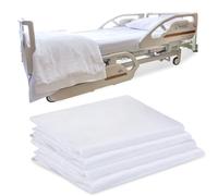Peryiter Lot de 4 draps de lit d'hôpital pour Usage Domestique - 91,4 x 203,2 x 24,1 cm - Blanc Doux avec élastique Tout Autour pour hôpital et Maison