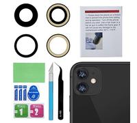 Perzework Lentille de rechange d'origine pour appareil photo arrière iPhone 11 6,1" avec adhésif pré-installé et kit d'outils de réparation