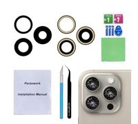 Perzework Lentille de rechange OEM pour appareil photo arrière iPhone 15 Pro 6,1" avec adhésif pré-installé et kit d'outils de réparation