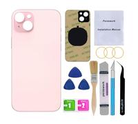 Perzework OEM Verre arrière de rechange pour iPhone 15 Plus 6,7" avec kit d'outils de réparation (rose)