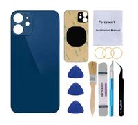 Perzework OEM Vitre arrière de Rechange pour iPhone 12 Mini 5,4" (Bleu) avec kit d'outils de réparation