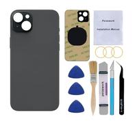 Perzework OEM Vitre arrière de rechange pour iPhone 15 6,1" avec kit d'outils de réparation et adhésif pré-installé (Noir)