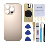 Perzework OEM Vitre arrière de rechange pour iPhone 16 Pro Max 6,9" avec kit d'outils de réparation et adhésif pré-installé (Desert Titanium)