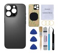 Perzework OEM Vitre arrière de rechange pour iPhone 16 Pro Max 6,9" avec kit d'outils de réparation et adhésif pré-installé (titane noir)