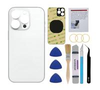 Perzework Remplacement de vitre arrière OEM pour iPhone 14 Pro Max 6,7 pouces avec boîte à outils de réparation (argent)