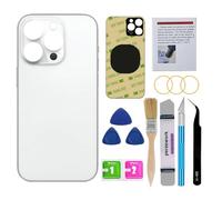 Perzework Remplacement de vitre arrière OEM pour iPhone 14 Pro Max 6,7 pouces avec boîte à outils de réparation (argent)
