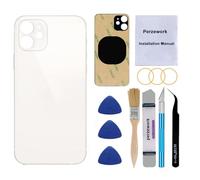 Perzework Verre arrière de Rechange OEM pour iPhone 12 Mini 5,4" (Blanc) avec kit d'outils de réparation