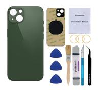 Perzework Verre arrière de Rechange OEM pour iPhone 13 Mini 5,4" (Vert) avec kit d'outils de réparation