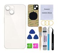 Perzework Verre arrière de rechange OEM pour iPhone 14 6,1" avec kit d'outils de réparation et adhésif pré-installé (Starlight)
