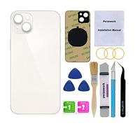 Perzework Verre arrière de rechange OEM pour iPhone 14 Plus 6,7" avec kit d'outils de réparation et manuel de remplacement (blanc étoilé)