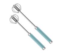 PERZOE Mélangeur à main de cuisson précis Mélangeur à poussée efficace 2 pièces Batteur à œufs Ensemble en acier inoxydable antiadhésif pour un mélange sans effort dans la cuisine à domic