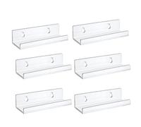 PERZOE Solution de rangement élégante en vinyle, voici un titre de produit pour l'annonce, 1 pièce/6 étagères en acrylique transparent, support mural pour album de musique flottant et 1 pièce