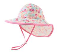 Pesaat Bébé Chapeaux D'été Fille Garçon Enfant Casquette UV Protéger Chapeu de Soleil pour Tout Petit Plage Randonnée Casquette (Rose Fleur, 4 à 8 Ans(52-56cm))